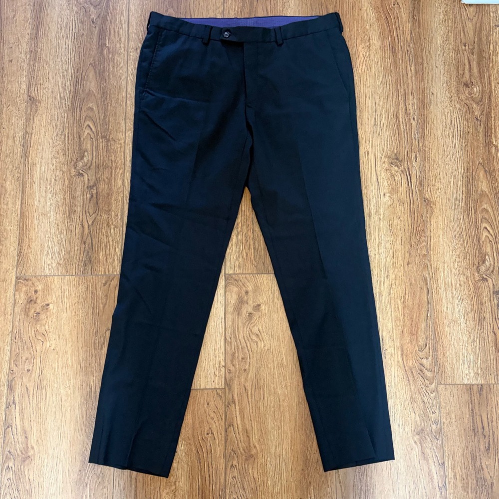 Ted Baker London Pants Mens 37x32 Black Wool Jefferson Trouser Dress Slacks